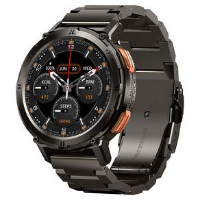 2024 AMAZTIM T2 스마트워치 IP69K 5ATM AMOLED AOD 블루투스 통화, Black