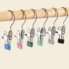 강력 논****** 스텐 집게 걸이 고리 외집게 10P, 화이트, 10개