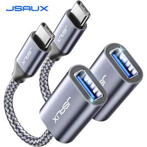 JSAUX C타입 to A타입 3.0 고속 OTG 변화 젠더, 그레이, 2개, 0.16m