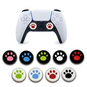 PS4 PS5 아날로그스틱 커버 발바닥 듀얼센스 듀얼쇼크 스틱커버 PS3 XBOX360 XBOX ONE 실리콘커버 실케, 1세트, 블랙화이트