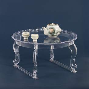 영롱 투명 플라스틱 반상 호족반 찻상 개다리 소반 백일 돌상 전통 다과상