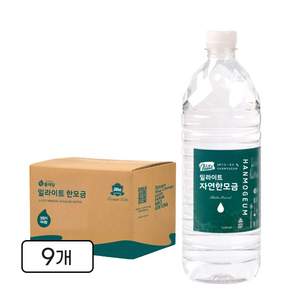 일라이트한모금 물애담 미네랄워터 알칼리수 자연한모금, 1L, 9개