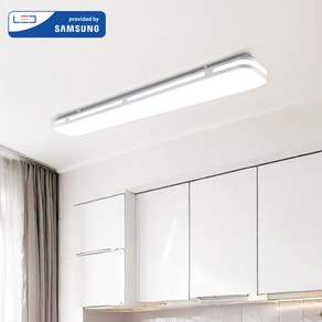진보 삼성 칩셋 LED 윤슬 주방등 950mm 60W 조명 화이트 플리커프리 국내산, 주광색