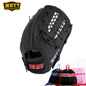 ZETT 제트 아동용 야구 글러브 - 12인치 블랙 합성피혁 올라운드 - 짐색 증정, 1개, 블랙(우투)