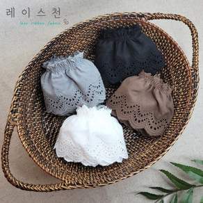 [자체제작] 프릴 면 레이스 4color 레이스천 의류리폼 원단, 브라운