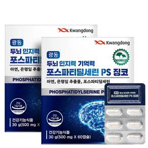 광동 두뇌 인지력 기억력 포스파티딜세린 PS 징코 은행잎 추출물 혈행개선