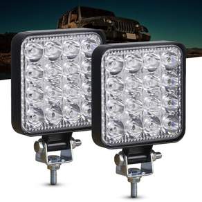 로푸 차량용 써치라이트 48W LED 작업등 사각형, 1개