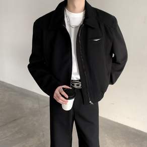 COSYEVNO 남자 코트 가을 재킷 빈티지 심플 캐주얼 슬림핏 반팔 상의 CXxzwt-1