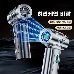 ELSECHO 폭력 터보팬 핸드헬드 아웃도어 선풍기 차량용 청소기 헤어드라이기 휴대용 무선 송풍기 낙엽 제설캠핑 차량 세차, 블랙