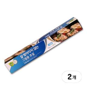 롯데이라이프 잘 찢어지지 않는 그릴용 호일 (35cmx8M) 3배 두꺼운 호일, 2개