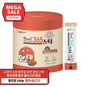 프리미요 고양이 짜먹는 365스틱 영양제, 100회분, 장건강/유산균, 1개
