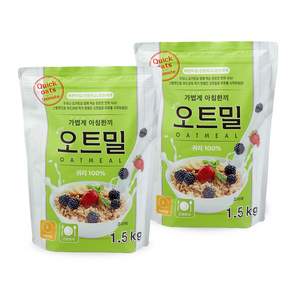 [웰리유] 가볍게 아침한끼 오트밀, 2개, 1.5kg