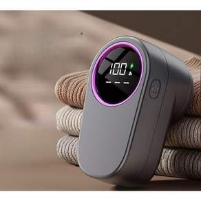 대용량 휴대용 충전식 무선 보풀제거기 디지털표시 zzp251028, 자주색