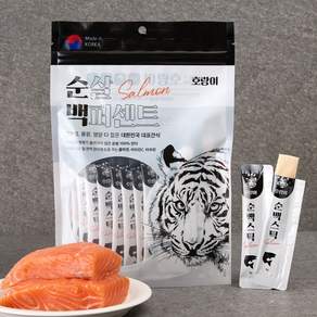 호랑이 순백 스틱 순살100% 강아지 고양이 간식 30P, 1개, 240g, 연어