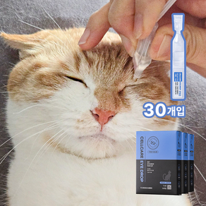 국내최초 고양이 전용 일회용 인공눈물 눈곱 이물질 제거 안구보습, 30개, 1ml