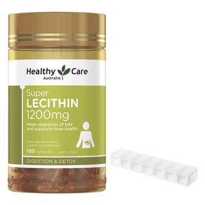 헬시케어 수퍼 레시틴 1200mg 캡슐 + ITS NEATS 7칸 약통, 100정, 1개