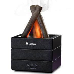 LAVVA 라바 미니 가습기 불멍 무드등 집들이 선물 모닥불 무소음 가습기, 블랙