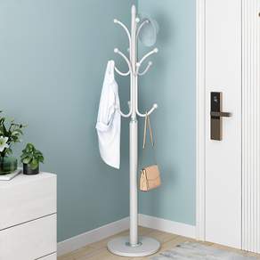 KATOOL 튼튼한 스탠드 고정식 철제 스탠드 옷걸이 행거 기둥옷걸이 옷안늘어나는 철제 스탠드행거, 화이트