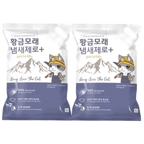 황금모래 프리미엄 벤토나이트 고양이 모래, 6kg, 2개, 무향, 냄새제로 플러스