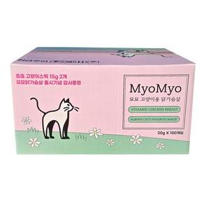 묘묘 고양이 닭가슴살 고양이 간식, 100개, 20g, 닭고기