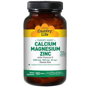컨트리라이프 칼슘 마그네슘 징크 1000mg : 500mg : 25mg 타블렛