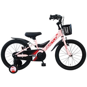 [삼천리자전거/하운드] 시애틀 키즈 18인치 아동용 어린이 보조바퀴 자전거 5세부터 권장신장 107cm 이상, 완전조립, 핑크