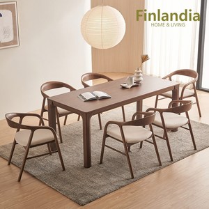 핀란디아 아멜리 원목 6인 식탁세트(의자6), 단품