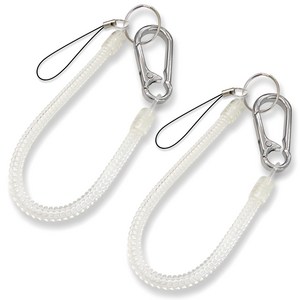 카라비너 스프링 스트랩 슬림 268mm 2P 분실 도난 방지, 투명 268mm, 2개