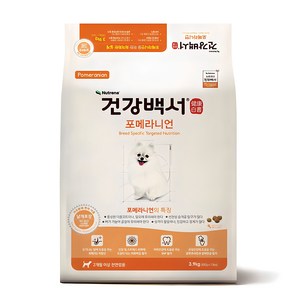 건강백서 전연령 뉴트리나 포메라니언 강아지 사료, 생선, 3.9kg, 1개