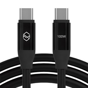 신지모루 E Marker 칩 100W C to C PD 초고속충전 케이블, 1m, 블랙, 1개