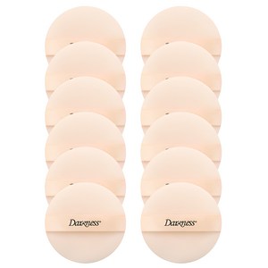 다크니스 원형 후로킹 퍼프, 혼합색상, 12개