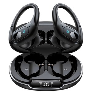 PERFFIER 퍼피어 귀걸이형 무선 블루투스 이어폰 버튼식 X31, 블랙