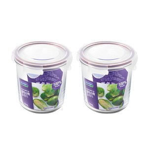 글라스락 퍼플에디션 원형 도어포켓 밀폐용기 720ml, 2개, 단품