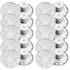 신형 바지수선 요술단추, 10개, 실버 스타