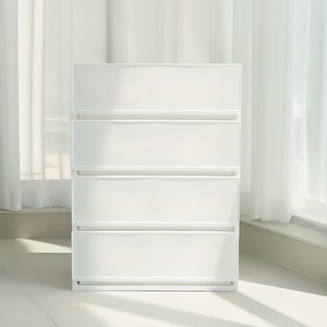 샤바스 컬러스토리 서랍장 600 4단, 화이트, 4개