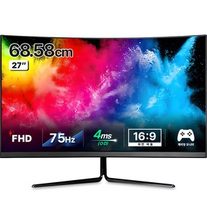 한성컴퓨터 FHD 1500R 커브드 게이밍 리얼 모니터, 68.6cm, TFG27F07V(일반)