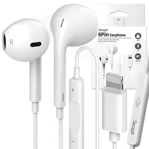 서가 아이폰 호환 8핀 오픈형 유선 블루투스 이어폰, SG-EA300, 화이트
