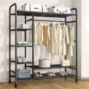 Zuge 이동식 스탠드행거 옷걸이행거, 블랙