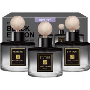 바이향 블랙에디션 차량용 디퓨저 120ml 본품, 프렌치라벤더, 3개