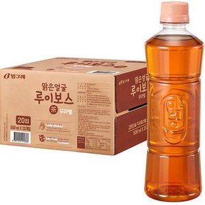 빙그레 맑은얼굴 루이보스차 무라벨, 500ml, 20개