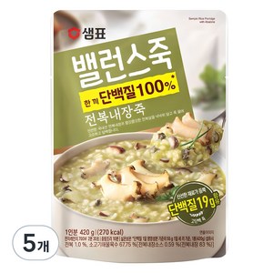 샘표 밸런스죽 전복내장죽, 420g, 5개