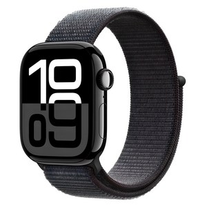 Apple 애플워치 10 GPS, 42mm, 제트 블랙 / 잉크 스포츠 루프, Loop