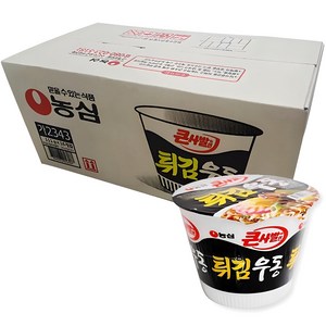 농심 튀김우동 큰사발면, 111g, 16개