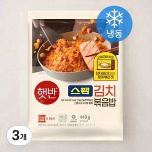 햇반 스팸 김치 볶음밥 2인분 (냉동), 440g, 3개