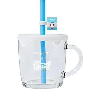 글라스락 브레드이발소 스트로우캡 머그 360ml, 1개, 윌크