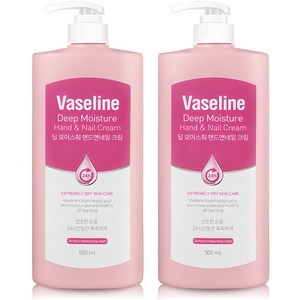 바세린 24h 딥 모이스춰 핸드앤네일 크림, 500ml, 2개