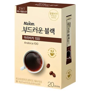 맥심 부드러운 블랙 아라비카100 원두커피믹스, 2.8g, 20개입, 1개