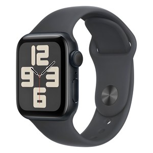 Apple 정품 2024 애플워치 SE 2세대 알루미늄 케이스, 40mm, GPS, 미드나이트 / 미드나이트 스포츠 밴드, M/L