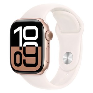 Apple 애플워치 10 GPS, 42mm, 로즈 골드 / 라이트 블러시 스포츠 밴드, M/L