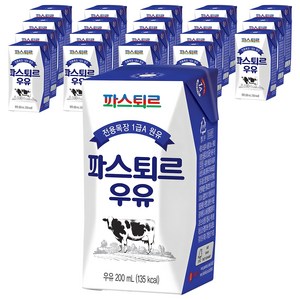 파스퇴르 전용목장 우유, 200ml, 20개